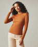 Women's Luxe Rib Crew Long Sleeve Tee - caramel cafe